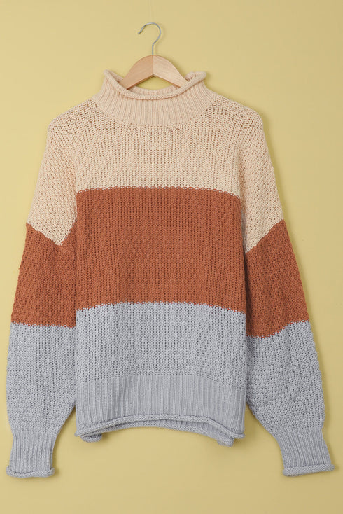 Oversized Chunky Batwing Long Sleeve Turtleneck Sweater